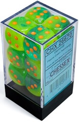 Chessex - Gemini Plasma Green-Teal/Orange Luminary 12D6 16mm - CHX26670